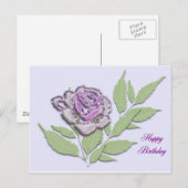 roos in lila briefkaart (Voorkant / Achterkant)