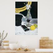 Roos in orkaanglas, matisse stijl poster (Keuken)