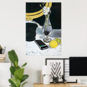Roos in orkaanglas, matisse stijl poster (Thuiskantoor)