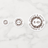 Roos in reliëf op trouwe kraftpapier confetti (Achterkanten)