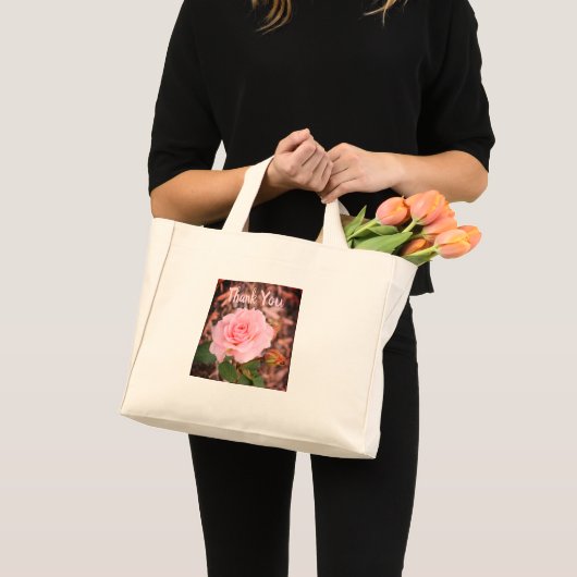 Roos in roze mini tote bag (Voorkant (product))