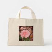 Roos in roze mini tote bag (Achterkant)