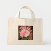 Roos in roze mini tote bag (Voorkant)
