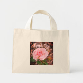 Roos in roze mini tote bag