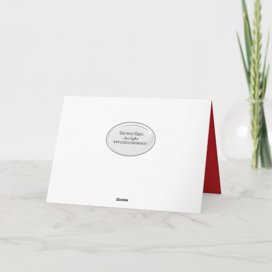 roos in Snow Birthday Kaart (Achterkant)