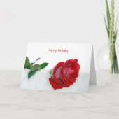 roos in Snow Birthday Kaart (Voorkant)