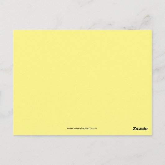 Roos in Vase briefkaart (Achterkant)