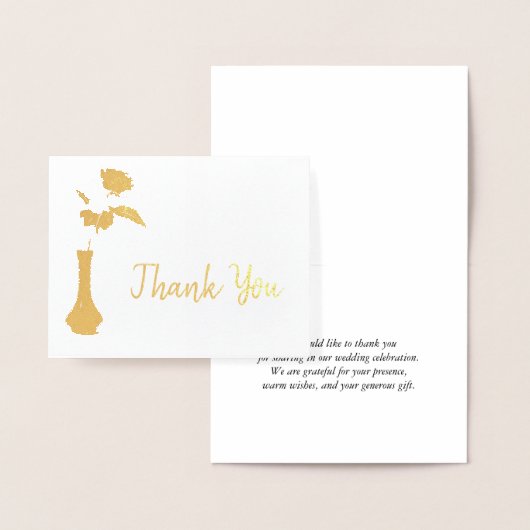 Roos in Vase Weddenschap Hartelijk dank Folie Kaarten (Display)