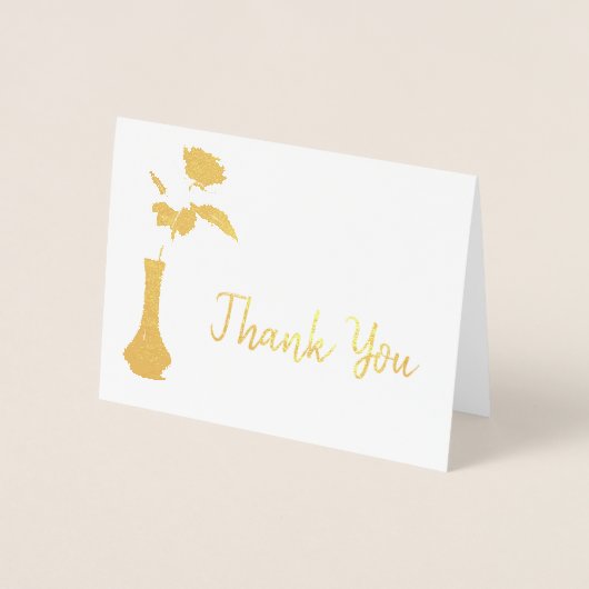 Roos in Vase Weddenschap Hartelijk dank Folie Kaarten (Voorkant)