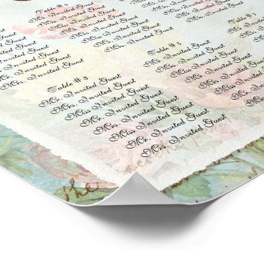  Roos in vogelopvangtabel Poster (Hoek)