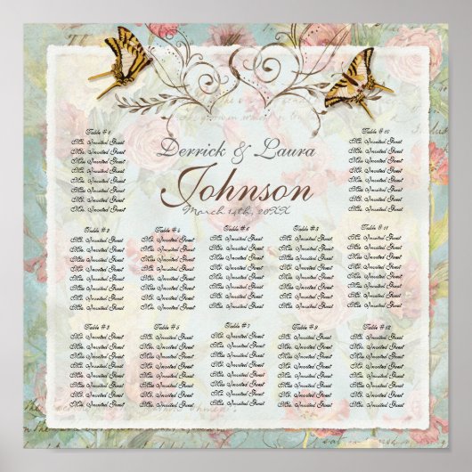  Roos in vogelopvangtabel Poster (Voorkant)