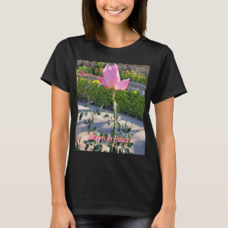 Roos in Vrede Roze Roos Bloemendames T-shirt