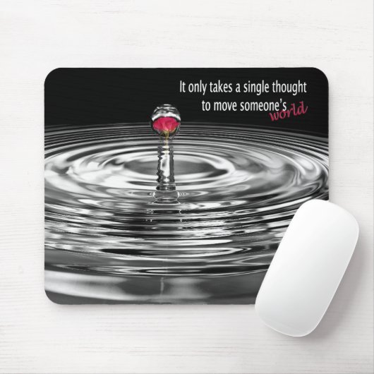 roos in waterdruppelaar muismat (Met muis)