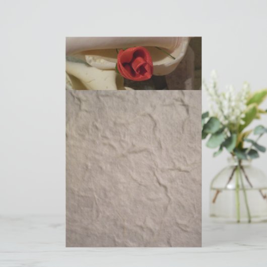 Roos in Zee Shell Briefpapier (Staand voorkant)