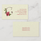 Roos Initiaal C Gepearlimeerd Monogram Visitekaart Visitekaartje (Voorkant / Achterkant)