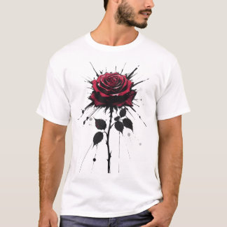 Roos Ink Explosion - Emotional Grunge Flower Art T-shirt