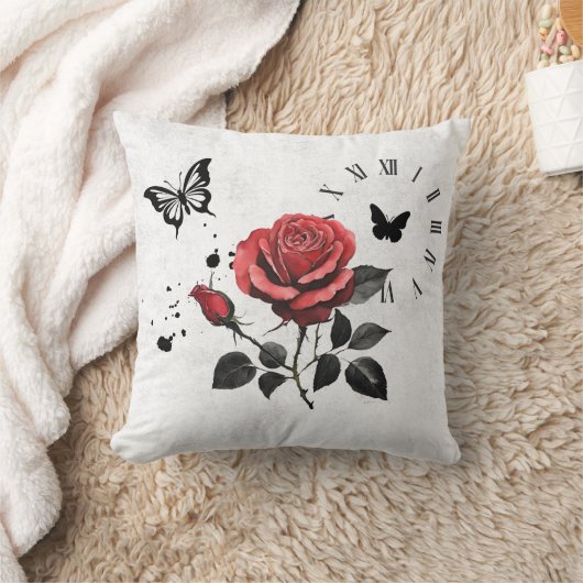 Roos, inkt en tijd kussen (Deken)