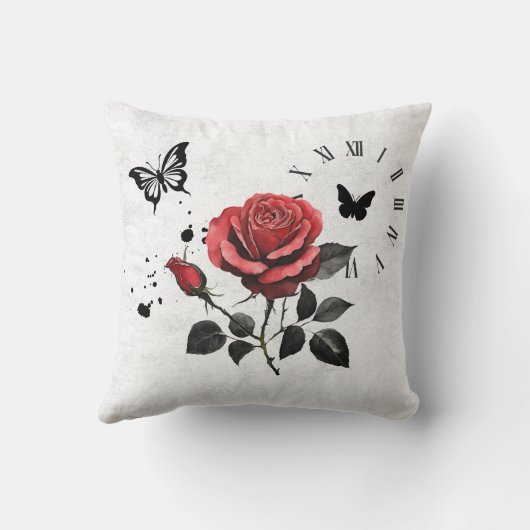 Roos, inkt en tijd kussen (Achterkant)