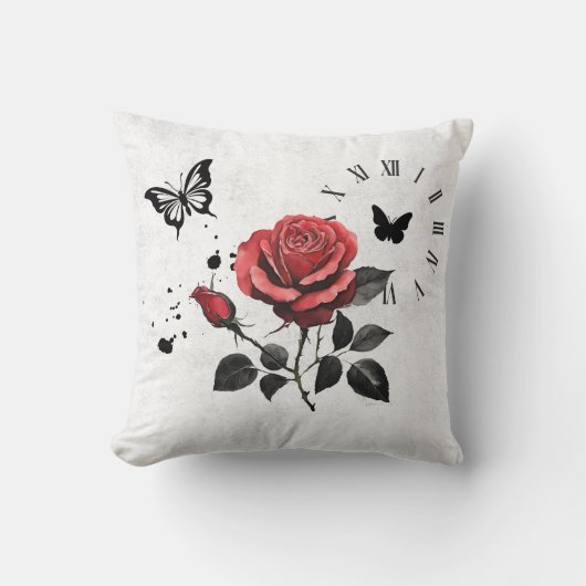 Roos, inkt en tijd kussen (Voorkant)