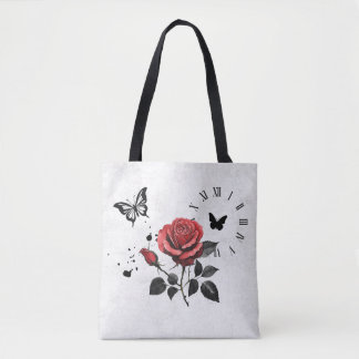 Roos, inkt en tijd tote bag