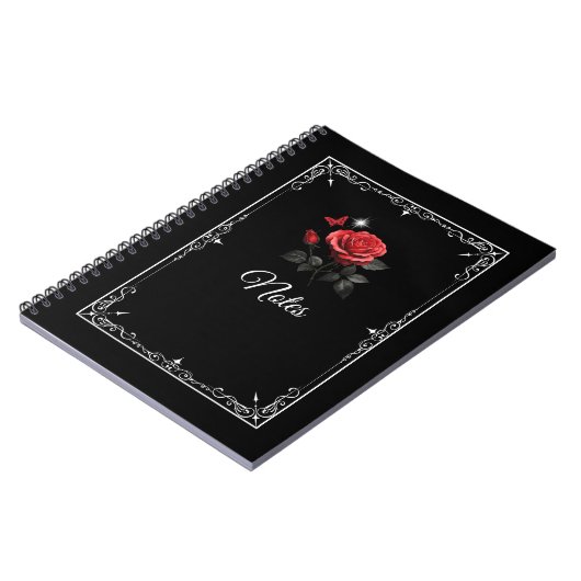 Roos, inkt en tijd zwart Notitieboek (Linkerzijde)