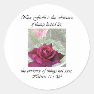 Roos Intrigue ~ Hebreeuwen 11:1 Ronde Sticker