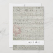 Roos Inverted Music Wedding Uitnodiging (Achterkant)