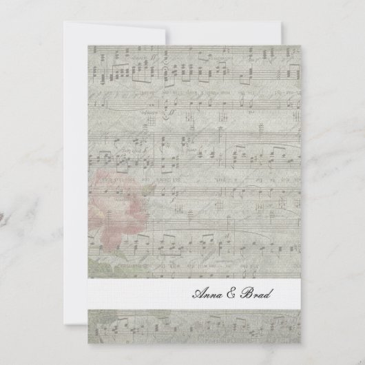  Roos Inverted Music Wedding Uitnodiging (Achterkant)