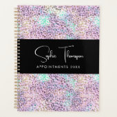 Roos irdescent glitter Nieuwjaar Planner (Voorkant)