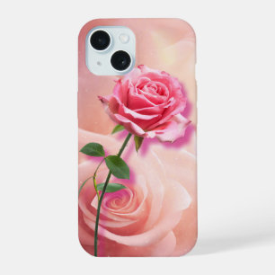 Roos is een Roos - Roze Roos op een roze achtergro iPhone 15 Case
