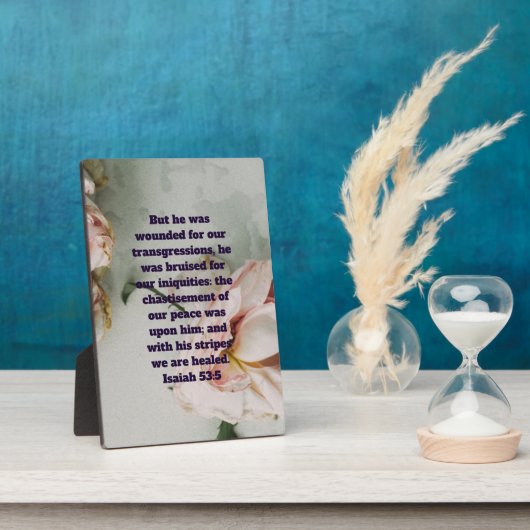 Roos Isaiah Quote 53:5 Fotoplaat (Zijkant)