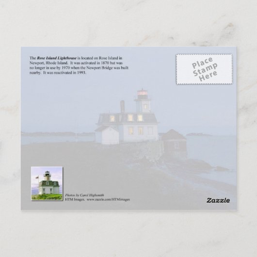 Roos Island Lighthouse, Newport, Rhode Island Briefkaart (Achterkant)