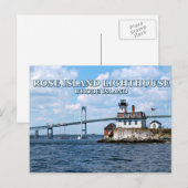 Roos Island Lighthouse, Rhode Island Briefkaart (Voorkant / Achterkant)