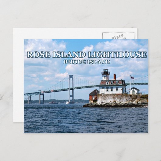 Roos Island Lighthouse, Rhode Island Briefkaart (Voorkant / Achterkant)