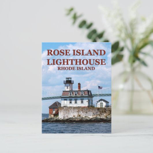 Roos Island Lighthouse, Rhode Island Briefkaart (Staand voorkant)