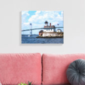 Roos Island Lighthouse, Rhode Island Canvas Afdruk (Insitu (Woonkamer))