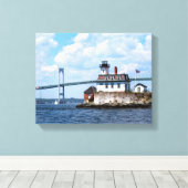 Roos Island Lighthouse, Rhode Island Canvas Afdruk (Insitu (Houten vloer))
