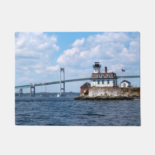 Roos Island Lighthouse, Rhode Island Door Mat (Voorkant)