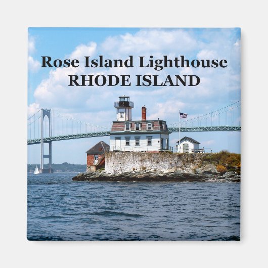 Roos Island Lighthouse, Rhode Island Magnet (Voorkant)
