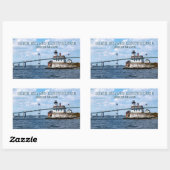 Roos Island Lighthouse, Rhode Island Rechthoekige Sticker (Vel)