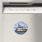 Roos Island Lighthouse, Rhode Island Round Magnet (Insitu (Vaatwasser))