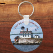Roos Island Lighthouse, Rhode Island Sleutelhanger (Voorkant)
