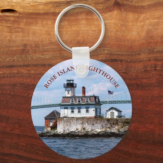 Roos Island Lighthouse, Rhode Island Sleutelhanger (Voorkant)