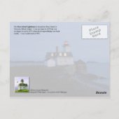 Roos Island Lighthouse 's nachts, Rhode Island Briefkaart (Achterkant)