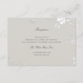 Roos Ivoor Sonnet Formele Elegante Trouwreceptie Informatiekaartje