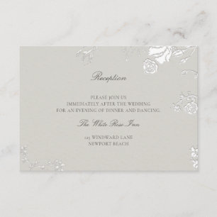 Roos Ivoor Sonnet Formele Elegante Trouwreceptie Informatiekaartje