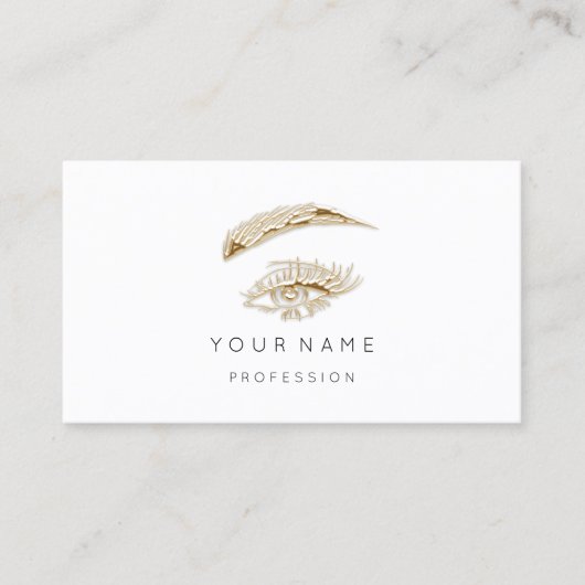 Roos Ivory Lashes Brows Makeup Logo White Visitekaartje (Voorkant)