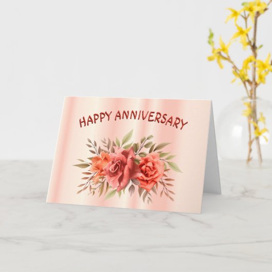 Roos Jubileum Kaart (Gele Bloem)