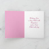 Roos June Birth Flower Birthday Kaart (Binnen)