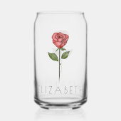 ROOS Juni Geboorte Bloem Aangepaste Naam Blikvorm Glas (Achterkant)